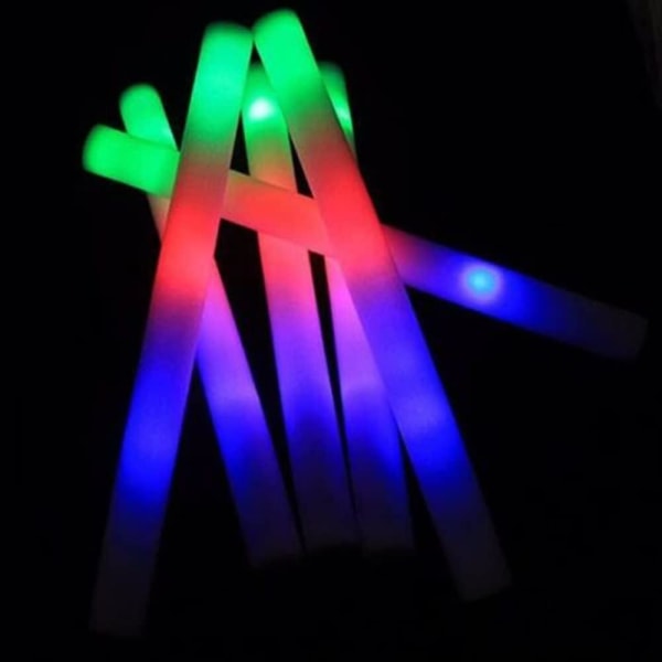 100 st Led Glow Sticks, Light Up Foam Sticks, Flerfärgade Blinkande Foam Sticks för fest, konsert, bröllop, festtillbehör null none