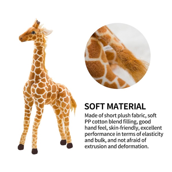 Jätte giraff för barn verklighetstrogna sovrum plyschleksak mjuk docka gosedjur Party 35cm/13.78in