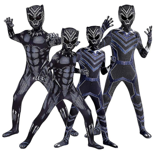 Black Panther Marvel Superhero Cosplay Kostym Bodysuit Jumpsuit För Barn Aldult Halloween Carnival Party Cosplay Kostymer 190 Style 1