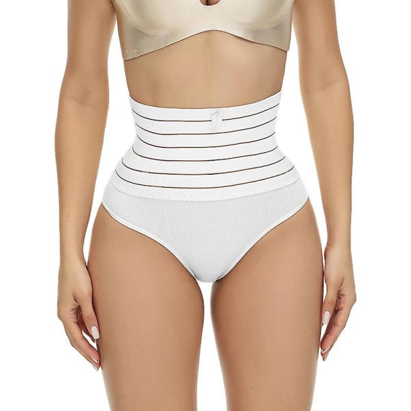 String Gainant Femme Culotte Gainante Thong Gaine Amincissante Taille Haute Trosa Invisible Minceur Ventre Plat Culotte White S