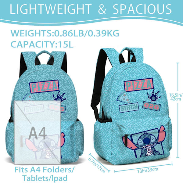 Stitch Pojkar och Flickor Ryggsäck Stitch - Blå Backpack+pencil case