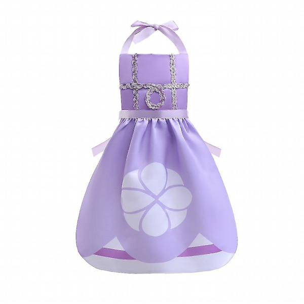 Ärmlöst förkläde för vuxna barn Minnie Elsa Sofia Princess Förkläde Cosplay-kostym med hängande hals Sofia M