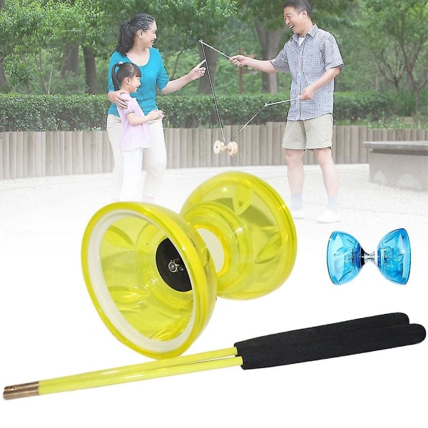 Professionellt lager Diabolo Set Leksak Höghastighets Mjuk Jonglering Med Rep Hobby Barn Klassisk Handlek Present Hög kvalitet Green