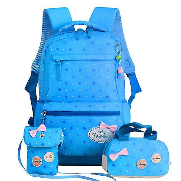 3st/ set Utskrift Skolväskor Ryggsäckar Skolväska Mode Barn Härlig ryggsäck För Barn Flickor Skolväska Student Mochila Sac sky blue 4 none