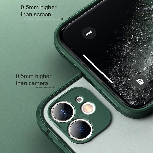 Matt Transparent Stötsäkert Iphone Case Med Silikon Bumper - Xs Max, Xr, Se & More Dark green for iphone xs max