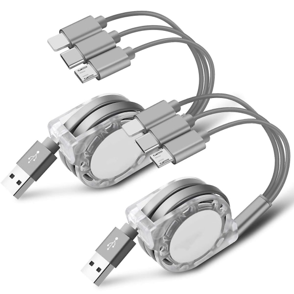 2pack Multi USB -laddarkabel Indragbar 3-i-1-laddare null none