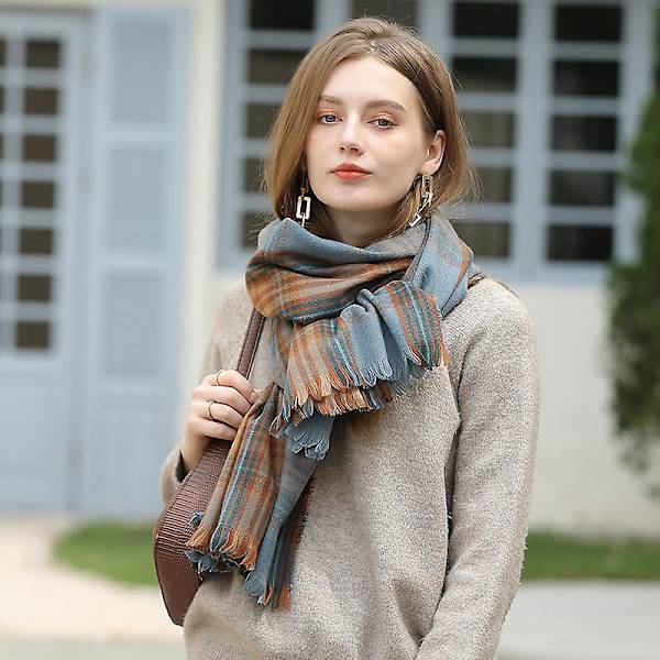 Tofs Imitation Cashmere Pläd Scarf Thermal Scarf Sjal