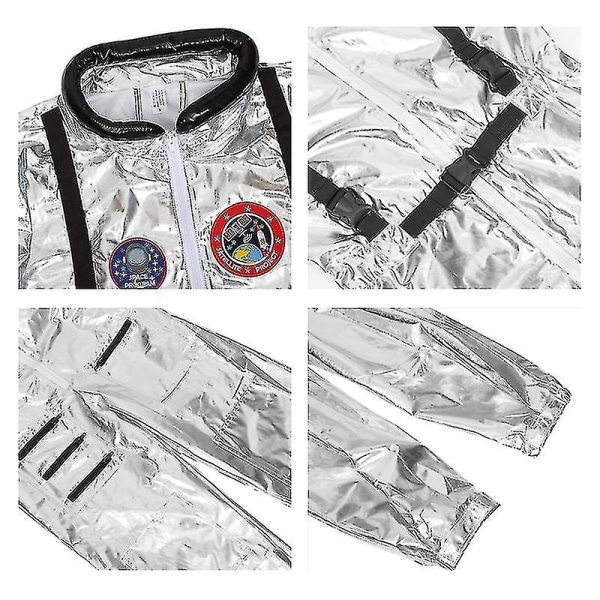 Astronautdräkt Herr Halloween-kostym för kvinnor Jumpsuits Astronautdräkt Cosplay-kostymer för vuxna men silver S