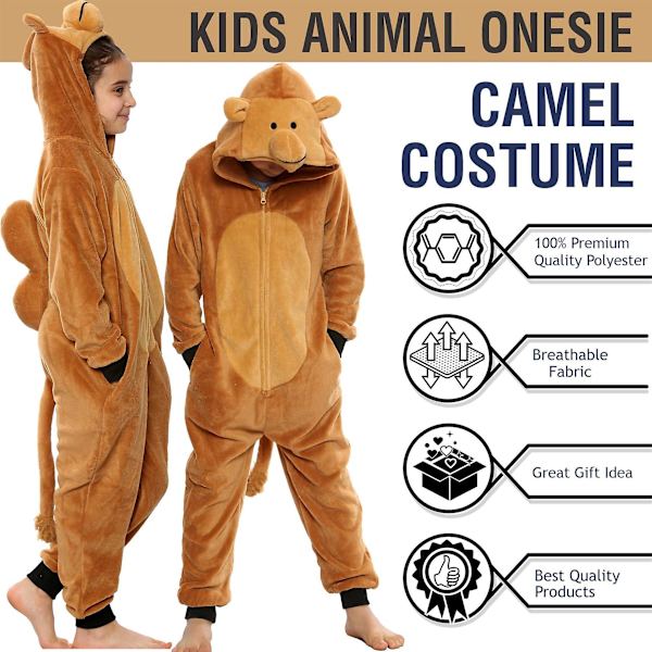 Barn Unisex Super Soft Fleece Camel Onesie Camel 9-10 Years