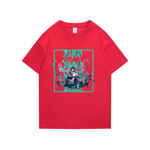 Genshin Impact Herr och Dam Par T-shirt Röd 1 L