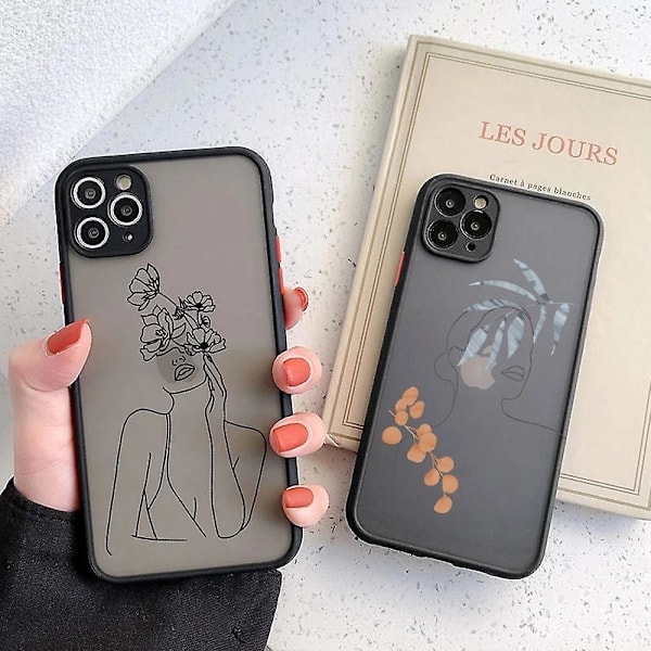 Clear Luxury Portrait Art Phone Case För Iphone - Kompatibel med Iphone 7-14 Pro Max T2 For iPhone 11 Pro