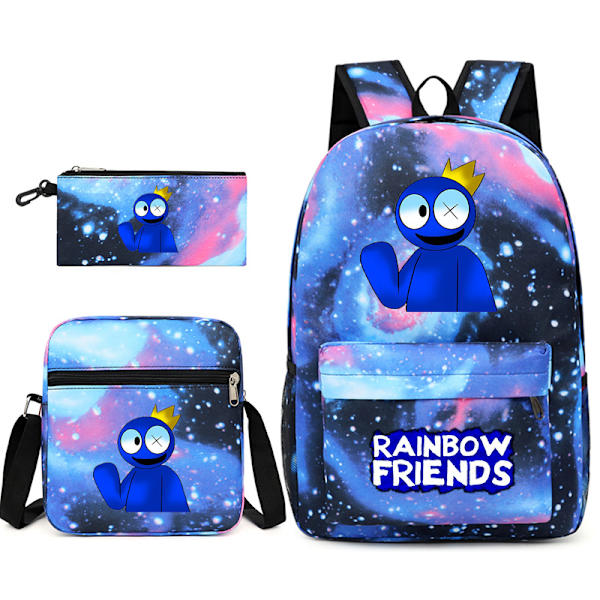 Rainbow Friends ryggsäck för pojkar och flickor Starry Blueprint 2 Three piece set