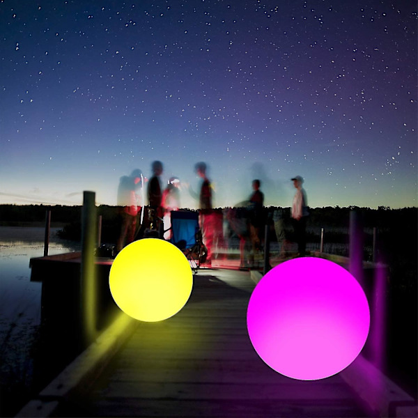 Poolleksaker 16 färger Glow Ball Uppblåsbar LED Light Up Ball med fjärrkontroll null none