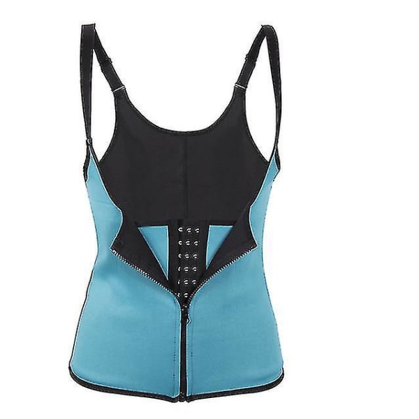 3 Clip&1 Zip 6 Stålbenad waist trainer Sportträning Kroppsformare Magkontroll Blue XXXL