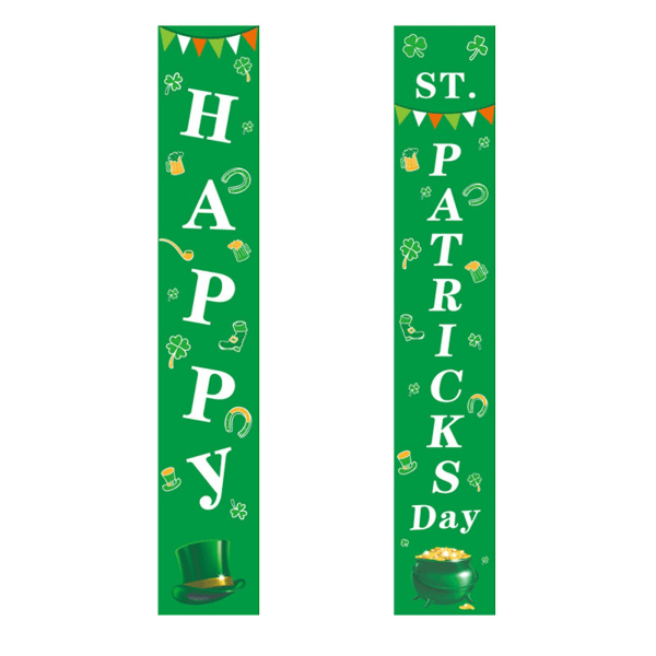 2st/ set Patricks Day dekorationer för ytterdörr Irish Shamrocks dörrgardinhängande banderoller för hem utomhus inomhus väggdekoration 1004