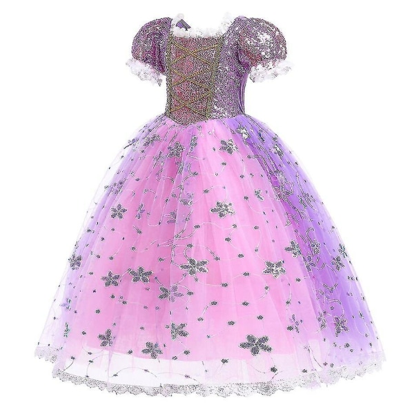 Princess Rapunzel Klänning För tjejer Eleganta lila klänningar Fancy karnevalsdräkt Barnbal Aftonklänningar Halloween Rollspel Klänningar 2Y Tag-100 Rapunzel Sets 08