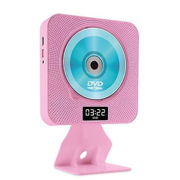 Väggmonterad Bluetooth Cd-spelare med fjärrskärm Bluetooth -funktion Cd-spelare stöder Mp3 Wma Vcd Dvd-format Engelska Learni Pink