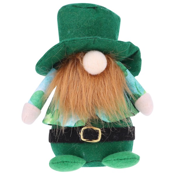 1 st St. Patrick's Day Green Hat Clover Gnome Docka Prydnad Festdekoration Green 12X5CM