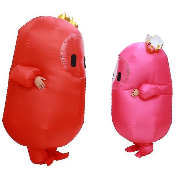 Höst Killar Uppblåsbar Kostym Tjej Kvinnor Män Barn Vuxen Jellybean Game Stumble Anime Cosplay Halloween Födelsedagsfest Blow Up Suit Child 100-155cm Red