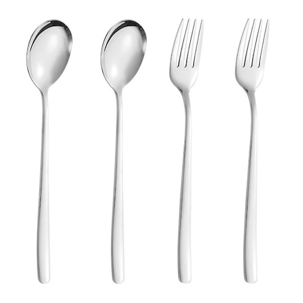 Färgglada middagsgafflar set med 4, moderna, färgglada bestickgafflar