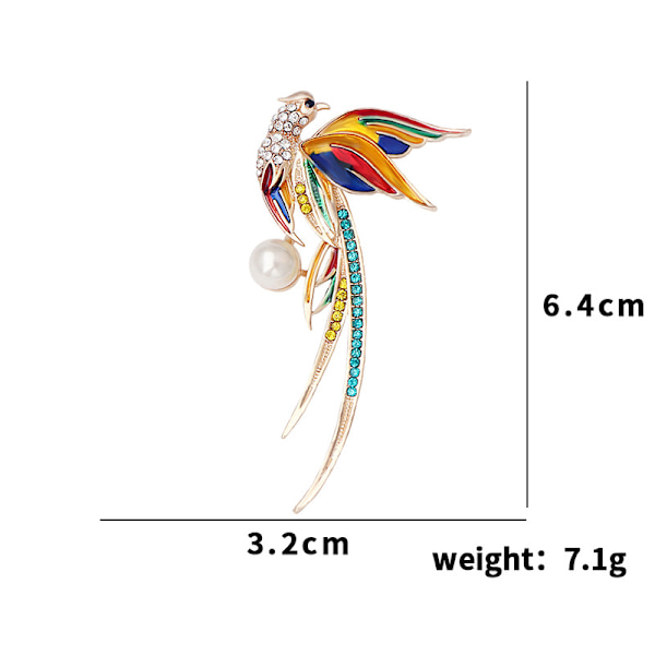 Djurbrosch för män och kvinnor Phoenix Färgad Metall Enkel Nål