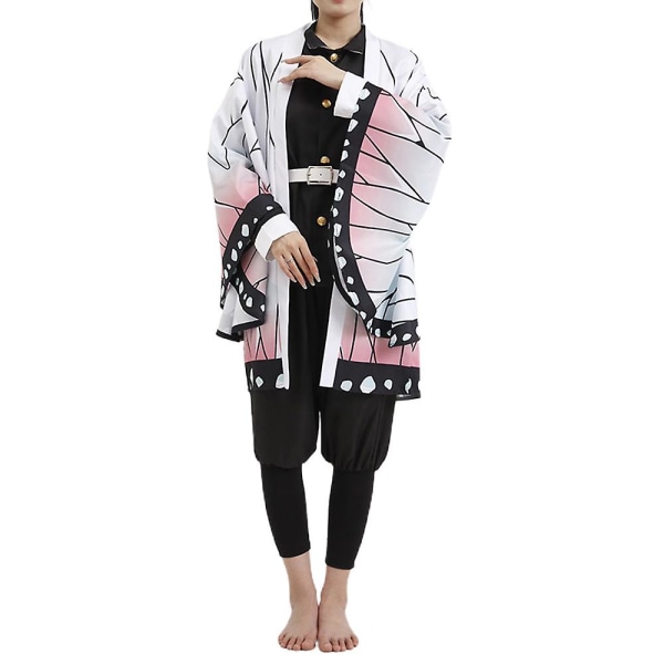 Kochou Shinobu Cosplay Demon Slayer Cosplay Set Shinobu Haori Kimono Kvinnor Set Presenter L