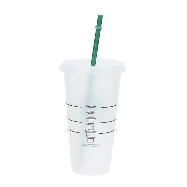 Miljövänlig med lock 710 ml kaffehalmkopp Svart Vit Återanvändbar plasttumlare Matt Fashionabla nya stilar för unga människor null none