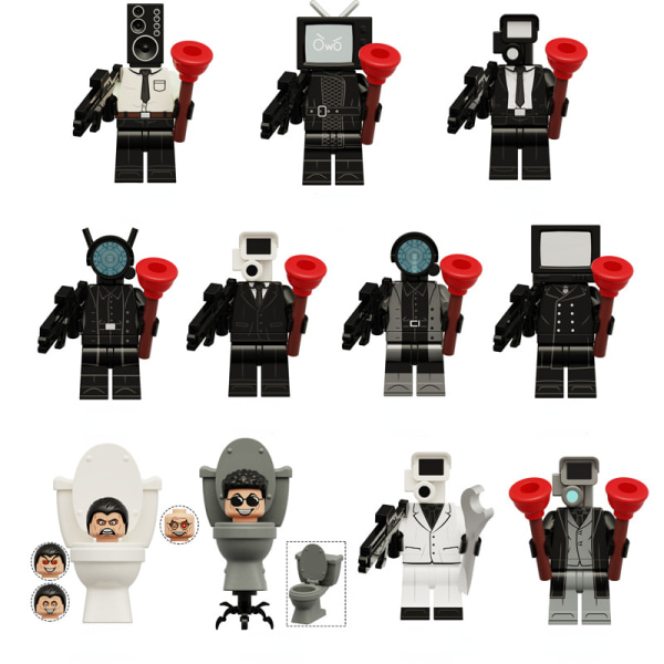 8st Toalett Man VS Monitor Man Building Block Little Man Montage Toy Model