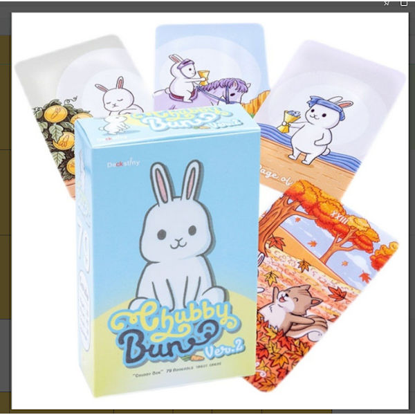 Chubby Bun Rabbit Oracle Tarot Card  Spådomskort
