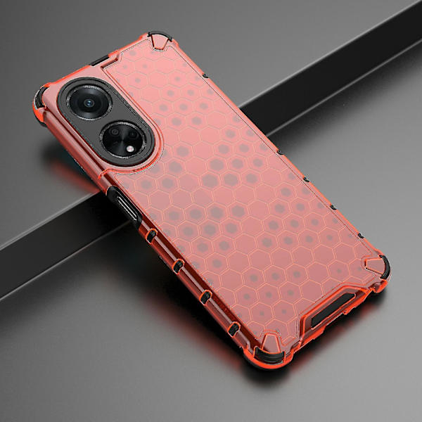 För Oppo A98 5g Anti-dropp phone case Tpu+pc Honeycomb Texture Cover Red