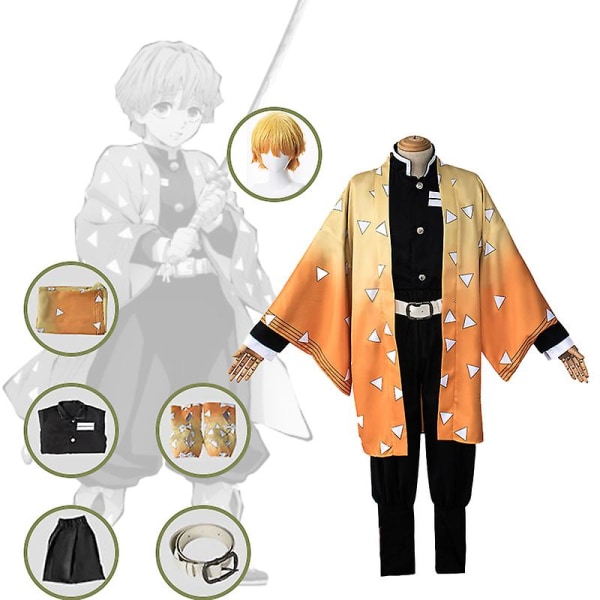 Anime Expo Tecknad karaktär Cosplay Kostym Demon Slayer Kochou Shinobu Kimetsu No Yaiba Tanjirou Nezuko Cosplay Kimono Wig V kids 100cm Kamado Tanjirou 1