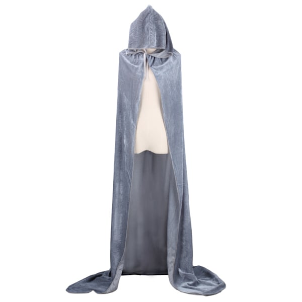 Cosplay-dräkt Halloween Dödsmantel Trollkarl Häxa Prinsessa Guld Sammet Mantel Cape Spot Grey 80