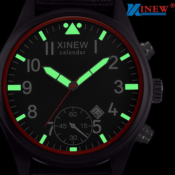 Klockor Herr Military Quartz Watch Black Date Luxury Sport Luminous Wrist Watch Herrklockor Black