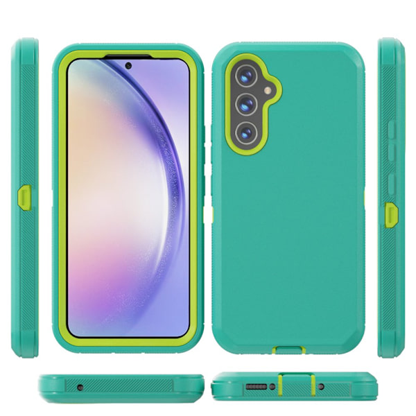 TASHHAR Samsung Galaxy A54 5G case med bältesklämma hölster Militärklass Heavy Duty 3 i 1 Stötsäker rustning Robust Hållbar för Galaxy A54 5G greenyellow