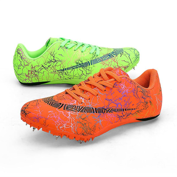 Professionella Sport Spikes Skor För Friidrott Green Orange 35