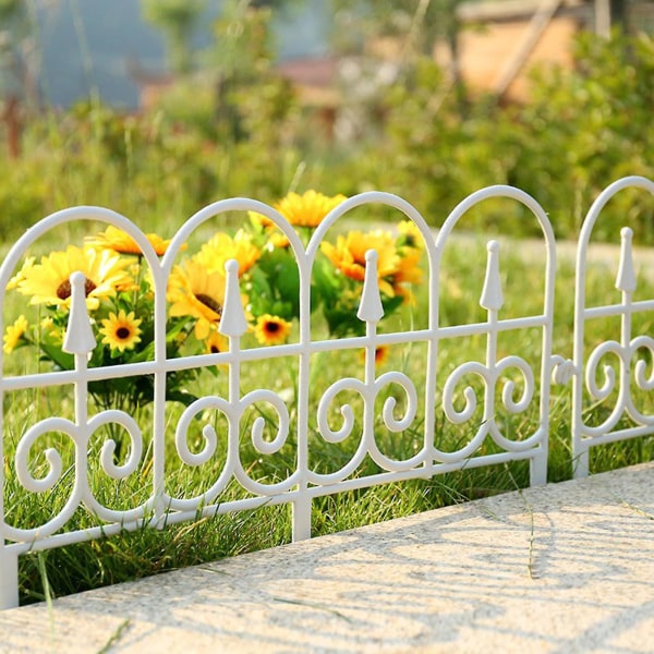 5 st Trädgårdskant Dekorativ staketkant Utomhusväxt som gränsar gräsmatta kant staket för trädgårdsinredning Flexibel White