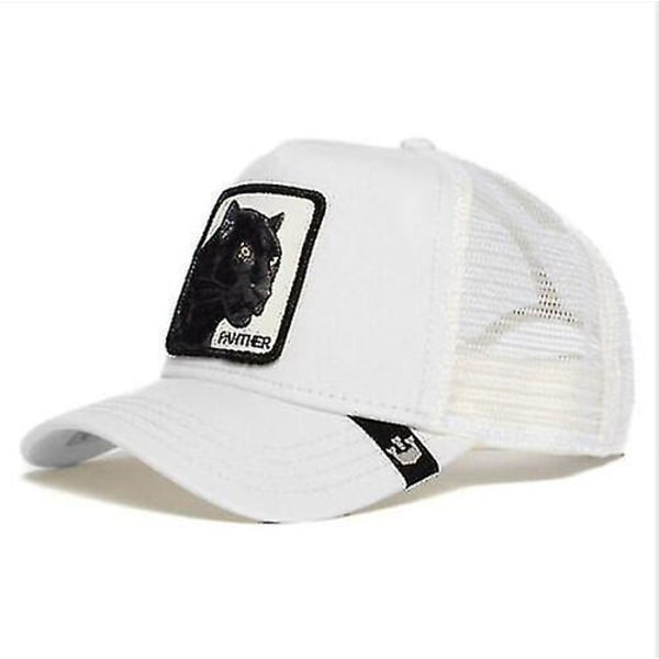 Animal Trucker Mesh Hat Goorin Bros Snapback Cap Herr White Leopard none