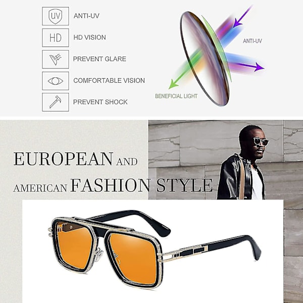 Quare Aviator Beautifygae För Kvinnor Män Retro Aviator Beautifygae Uv-skydd Deigner Piot 70 80 Beautifygae