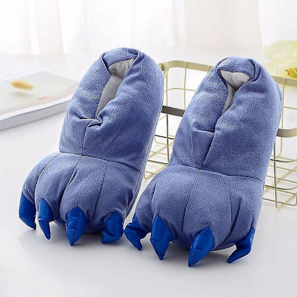 Stitch Vuxna Djur Onesies Vinter Kvinnor Pyjamas Jumpsuit Män Par Kostym Cosplay Flanell Tecknad nattkläder Pyjamas Hemkläder blue slipper 4T Height 90*100CM