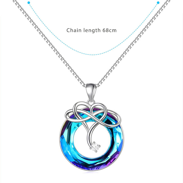 Crystal Infinitys Love Halsband Set Blue Infinitys Pendant Chain Örhänge Earrings