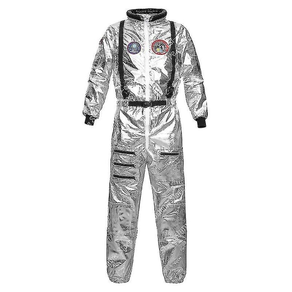 Astronautdräkt Herr Halloween-kostym för kvinnor Jumpsuits Astronautdräkt Cosplay-kostymer för vuxna men silver S