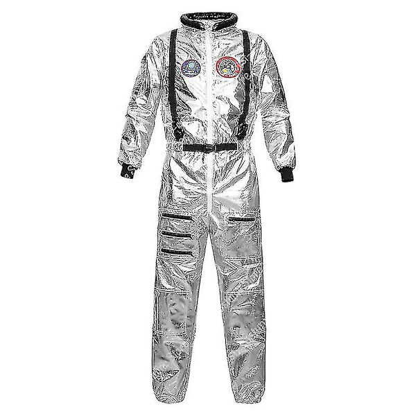 Astronautdräkt Herr Halloween-kostym för kvinnor Jumpsuits Astronautdräkt Cosplay-kostymer för vuxna women silver L