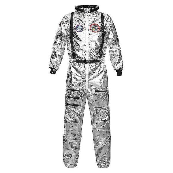 Astronautdräkt Herr Halloween-kostym för kvinnor Jumpsuits Astronautdräkt Cosplay-kostymer för vuxna women silver M