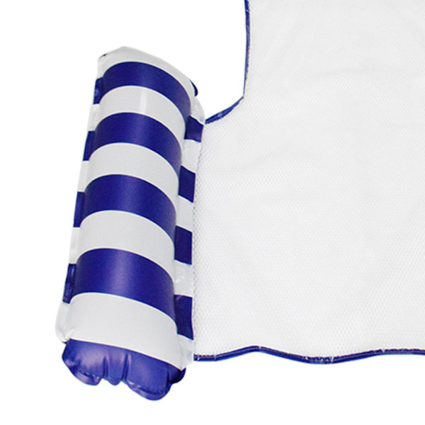 Fällbar poolvattenstol uppblåsbar hängmatta strandlounge stolar sjö utomhus PVC mjuk nylonnät flytande säng navy blue A3