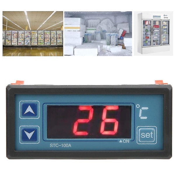 Stc-100a Temperaturregulator Cool Heat Kylskåp Termostat Regulator Termoregulator Thermoc Black none