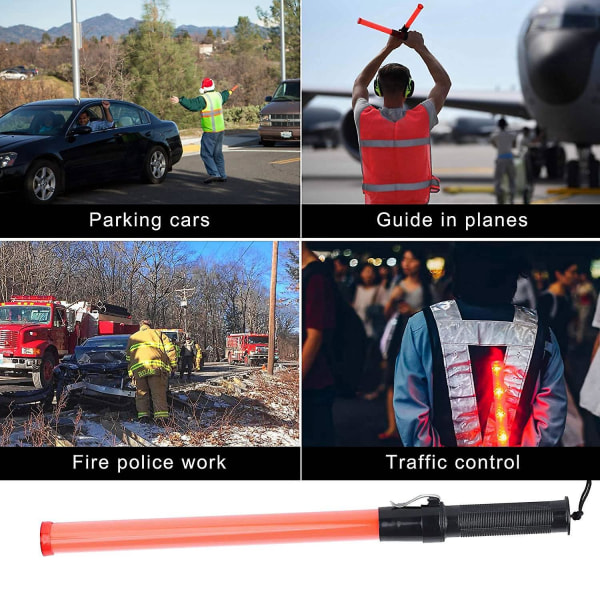 2pack 21tum Signal Trafiksäkerhet Led Ljus Trafikstavar För Parkeringsguider orange  black none
