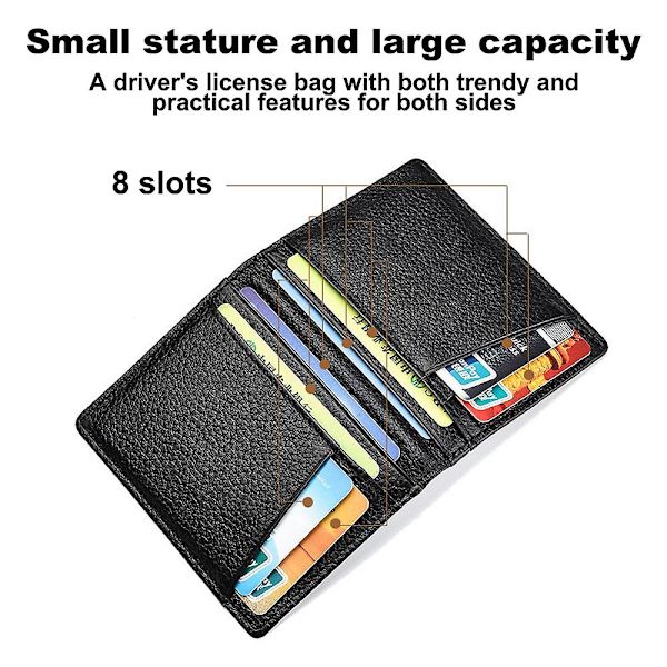Korthållare Plånbok För Kvinnor/Män Med ID Fönster Myntväska Gåvor Smal Minimalistisk Liten Plånbok, 10,5*8,2 cm black
