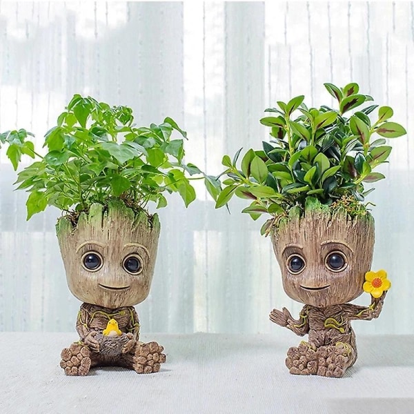 Disney Marvel Groot Minifigur Blomkruka Anime Filmleksaker Söta actionfigurer Sitter Groot Jul Barn Leksaker Presenter C C