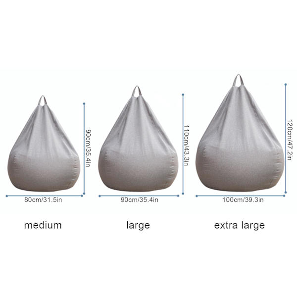Inomhus utomhus Vuxna Bean Bag Gaming Stol Extra stor Beanbag Cover Red XL