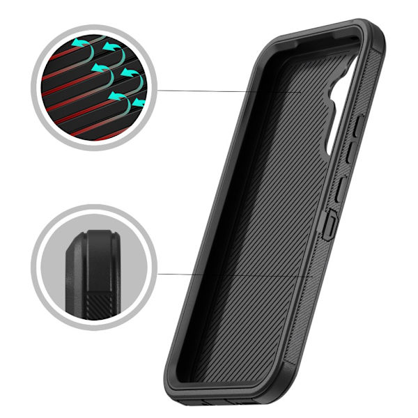 TASHHAR Samsung Galaxy A54 5G case med bältesklämma hölster Militärklass Heavy Duty 3 i 1 Stötsäker rustning Robust Hållbar för Galaxy A54 5G black